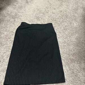 H&M Black Pinstripe Pencil Skirt